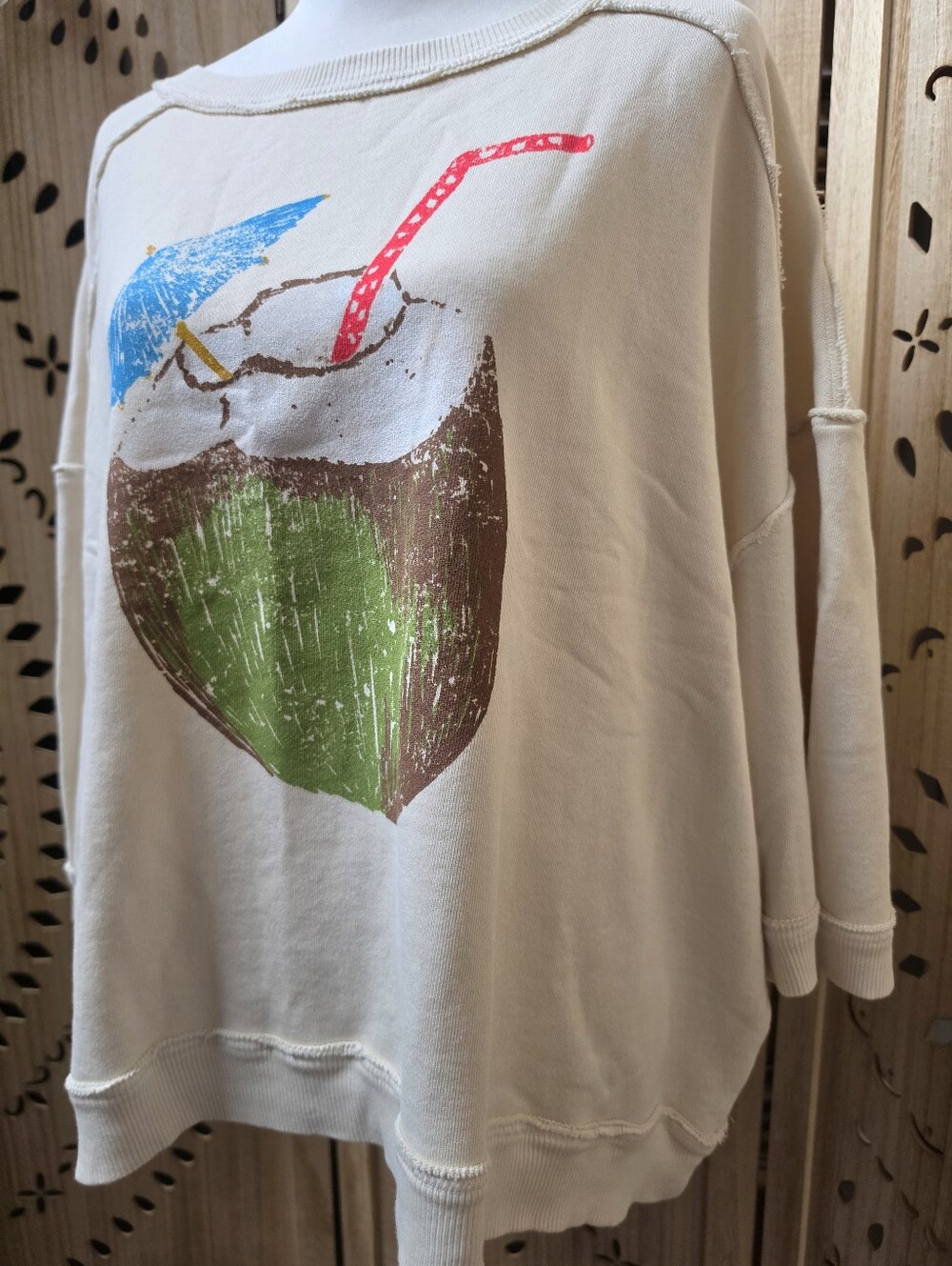 NWT We The Free Everything Printed Pullover Coconut Combo - Picture 6 of 9